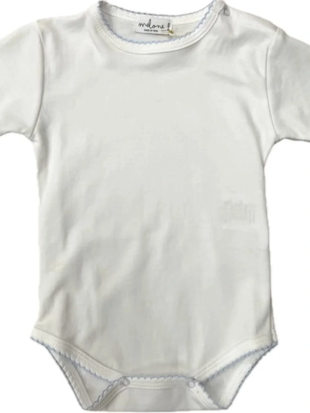 Melone Baby White Cotton Baby Onesie